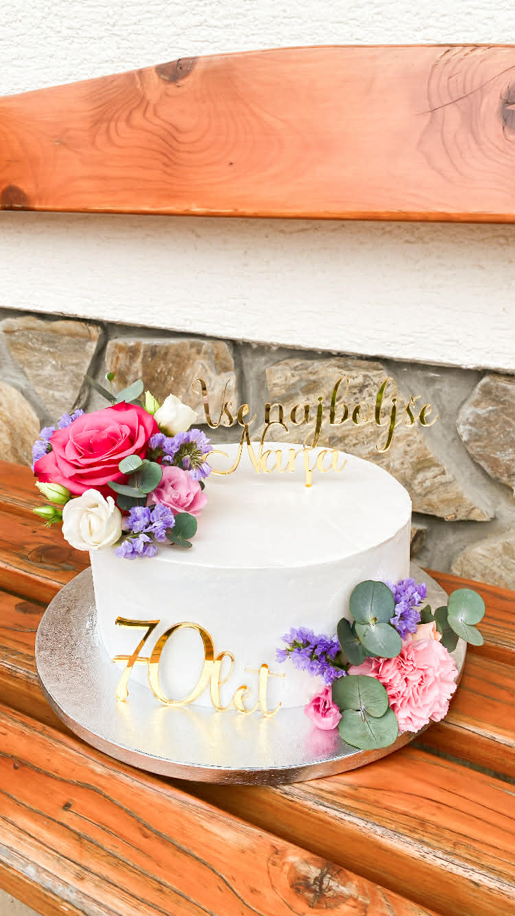Cake topper gold mirror - acrylic
